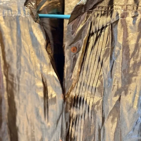 Vintage Marc D’Alcy Paris Metallic Gold Blouse - Picture 6 of 11